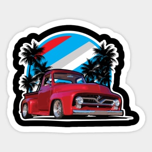 Retro Truck with Palm Trees Sticker